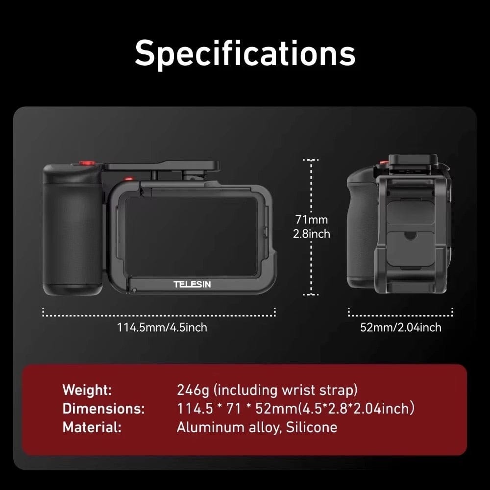 Telesin Street Grip Kit for DJI Action 3/ 4/ 5 Pro