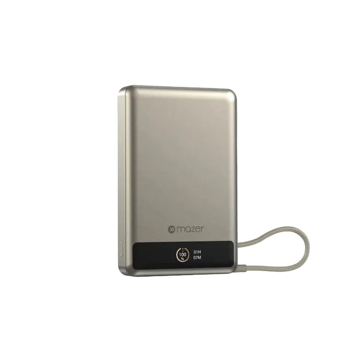 Mazer MagLink70 10,000 mAh Qi2 Certified 15W PD30W Magnetic Wireless Power Bank with Built in USB-C Cable (CCC Certified)