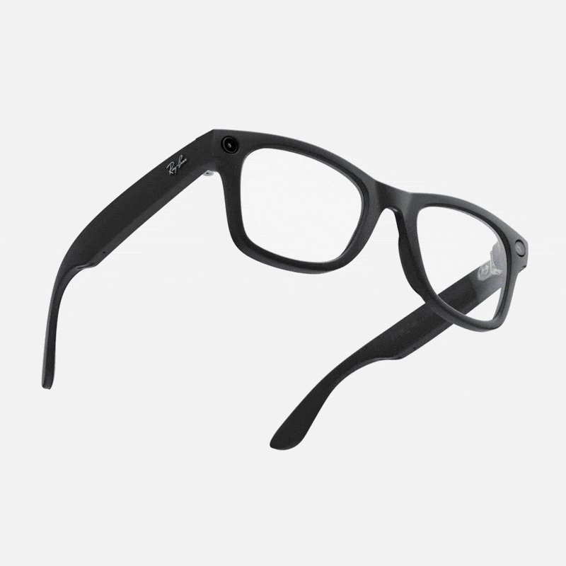 Ray-ban Meta Wayfarer Smart Glasses | Matte Black Frame with Graphite Green Transitions Lens