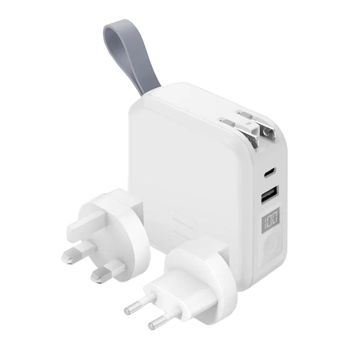 Bazic by Energea GoPort Travel 2-In-1 Travel Adapter + 10,000mAh Powerbank with Wireless Charging