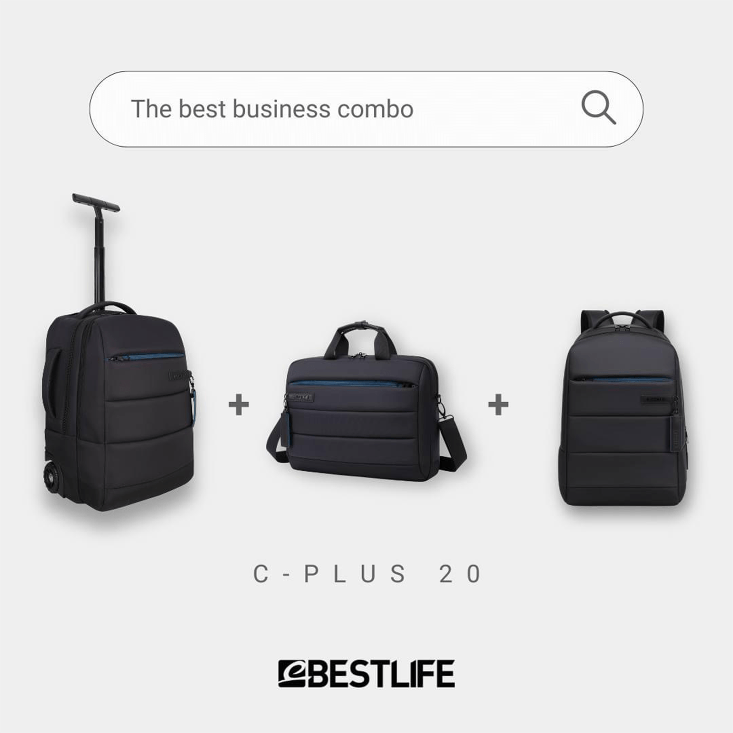 BestLife 29L C-Plus 20 Trolley Backpack