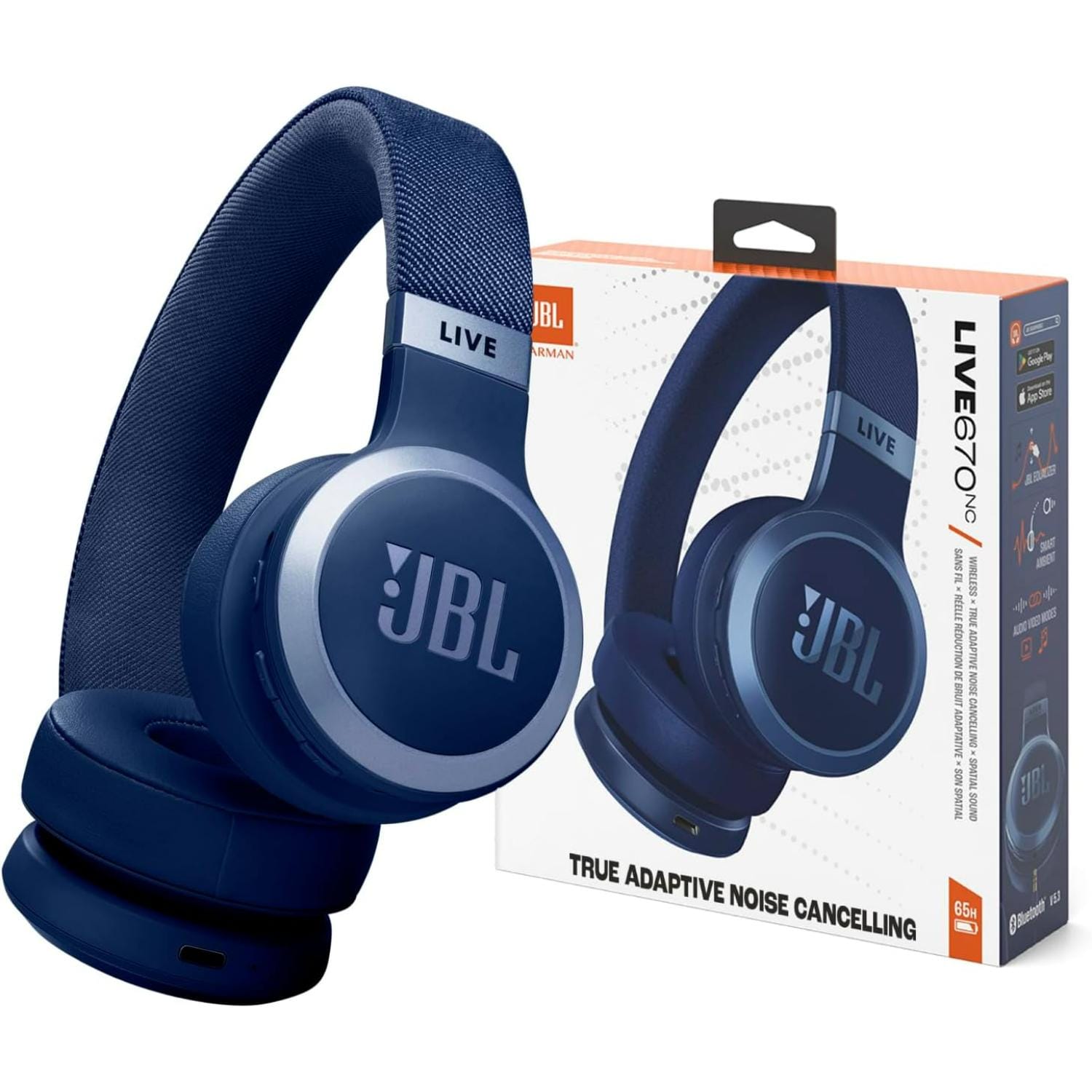 JBL Live 670NC - Wireless On-Ear Headphones with Adaptive Noise Cancelling