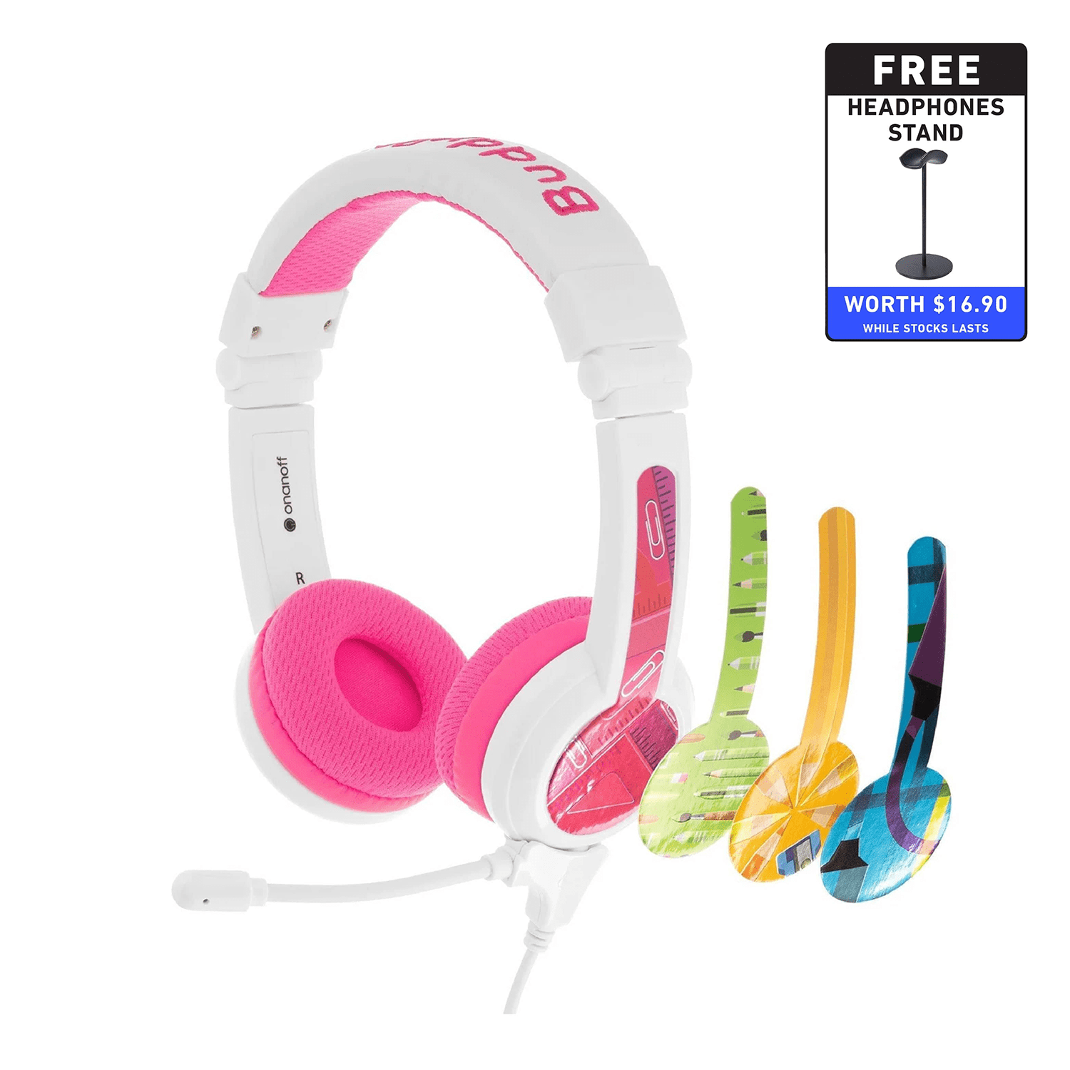 BuddyPhones School+ Wired Headphones with SafeAudio for Kids