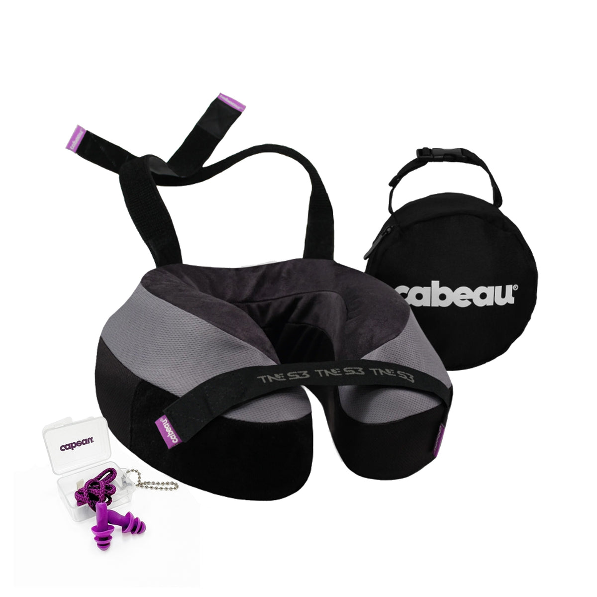 Cabeau The Neck's Evoluion S3 (TNE) Neck Pillow with Corded Earplugs
