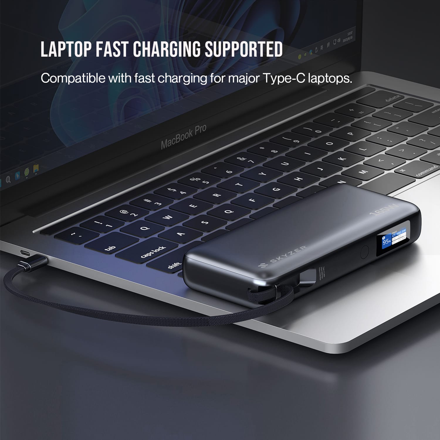 SKYZER PB257GY | 20,000mAh 165W Fast Charging Power Bank