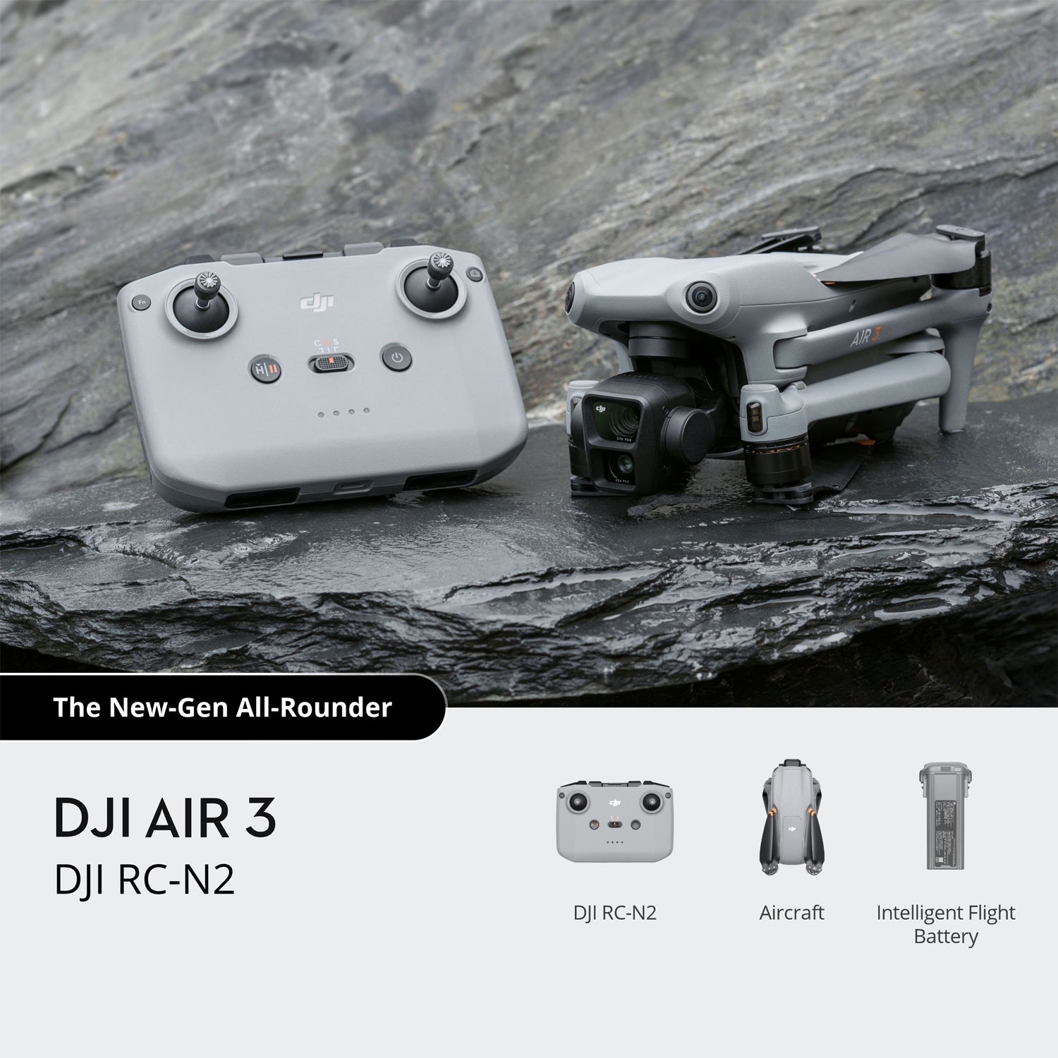 DJI Air 3 - Medium Tele and Wide Angle Dual Primary Cameras