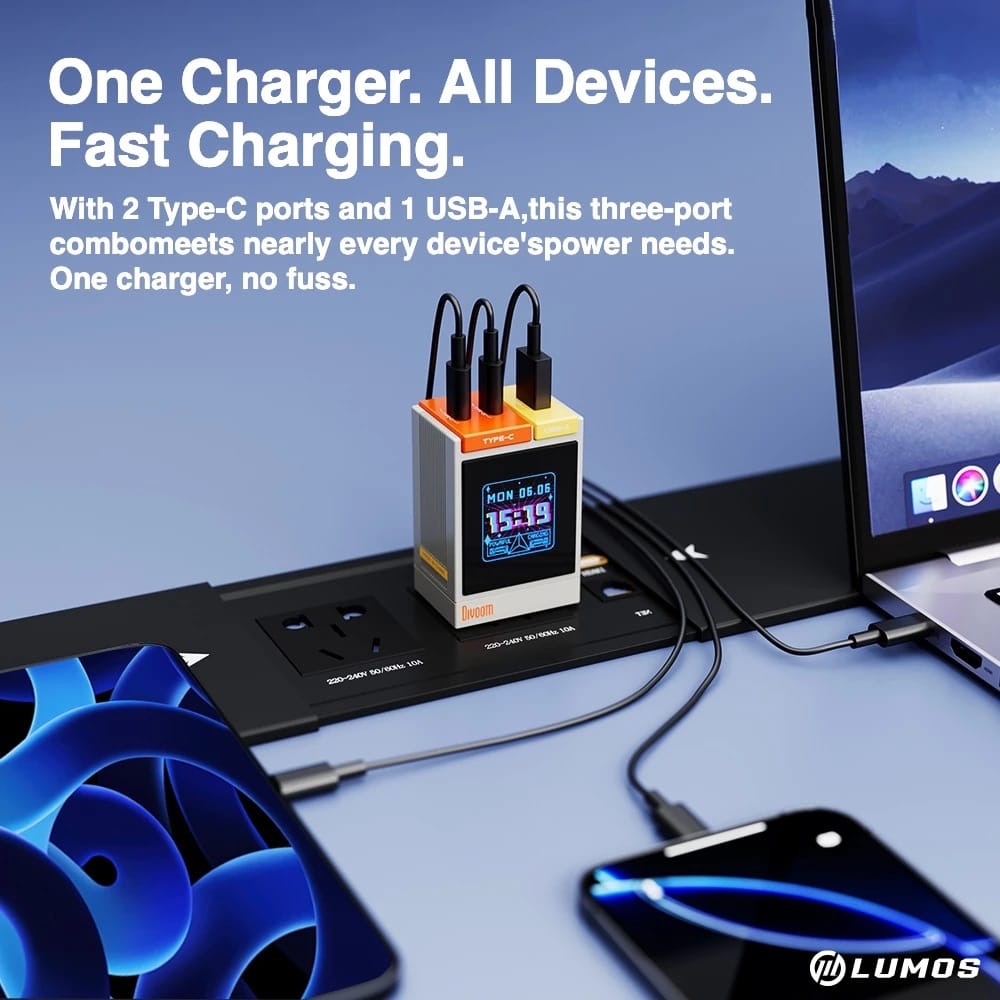 Divoom Dipow 67 Pixel Art 67W Multi Port Fast Charger