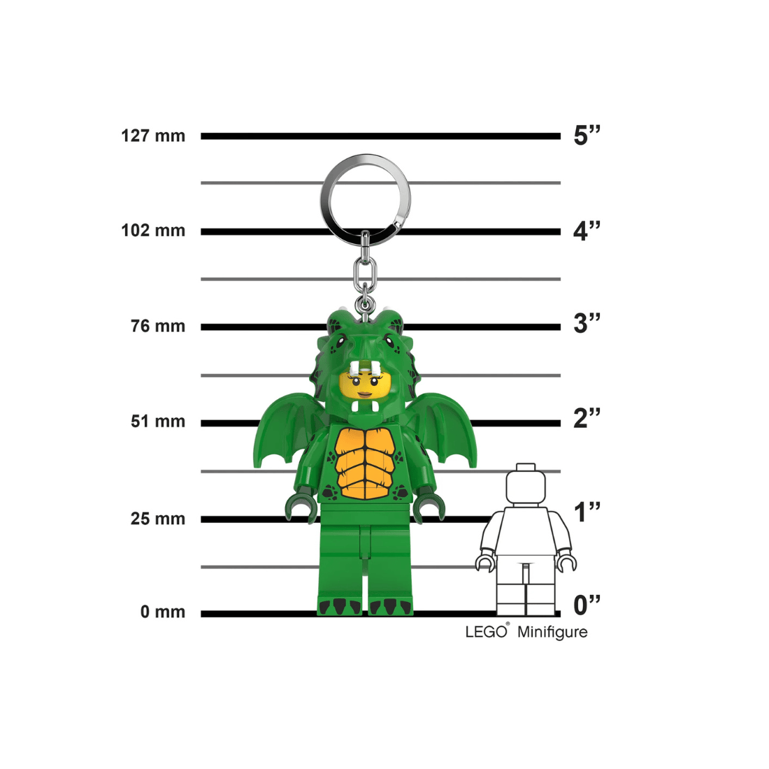 LEGO MINIFIGURES Green Dragon Girl Keychain Light