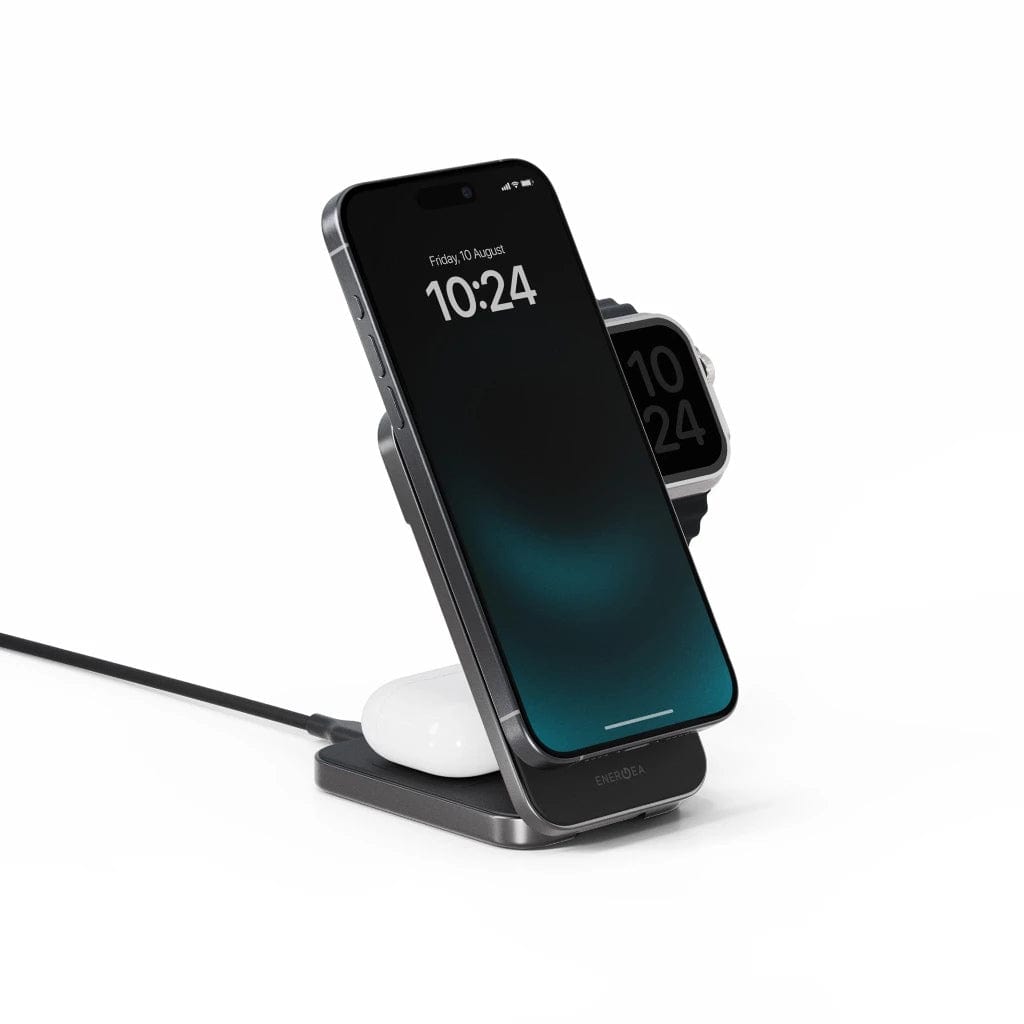 ENERGEA MagTrio Plus 3 in 1 foldable QI2 Magnetic Fast Wireless Charger Dock