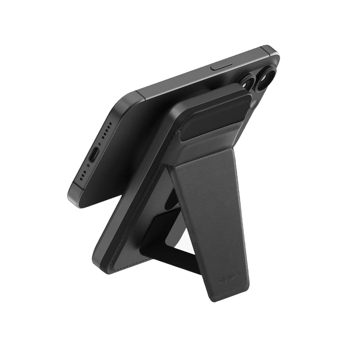 Energea MagWallet MagSafe Card Holder with Built-In Stand & Up to 15W Wireless Charging