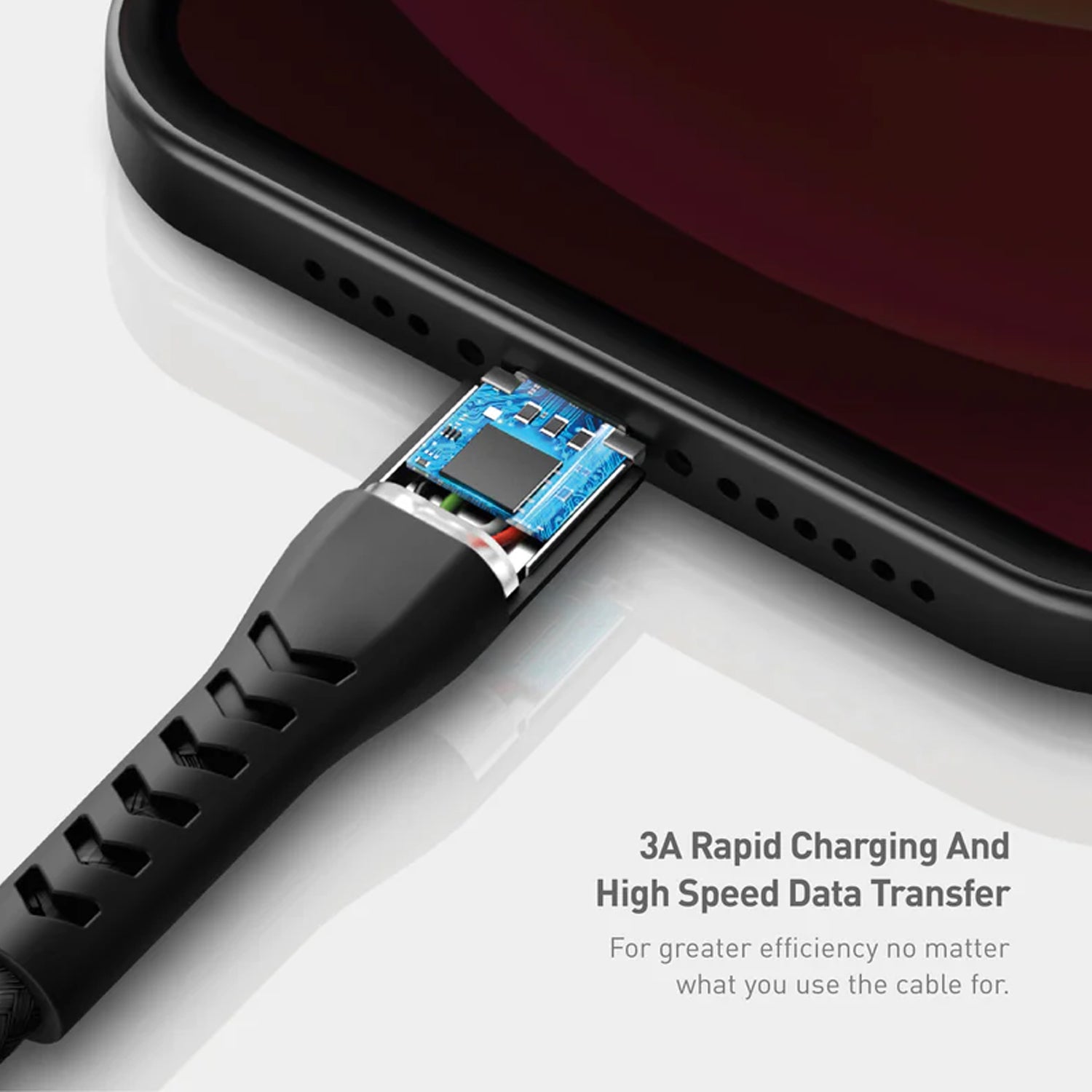 Energea NyloFlex Lightning to USB-C Cable with 3A High Speed Charge & Sync
