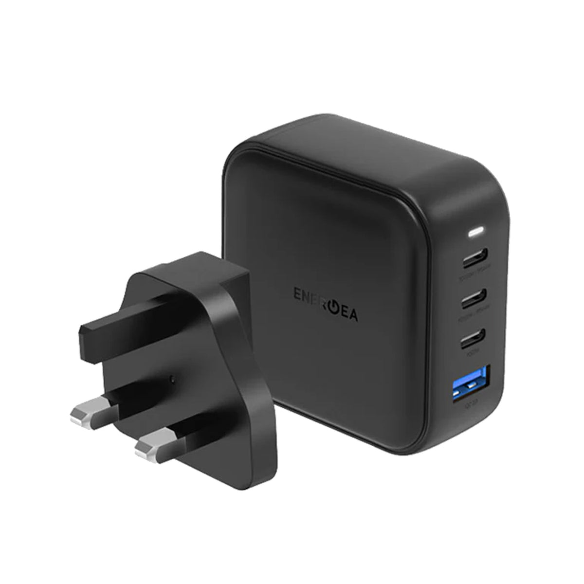 Energea Travelite 100W GaN UK 3-Pin Wall Charger with 3 USB-C & 1 USB-A Ports