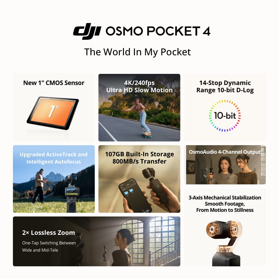 [PRE-ORDER] DJI Osmo Pocket 4 Action Camera (Ships from 23rd April)