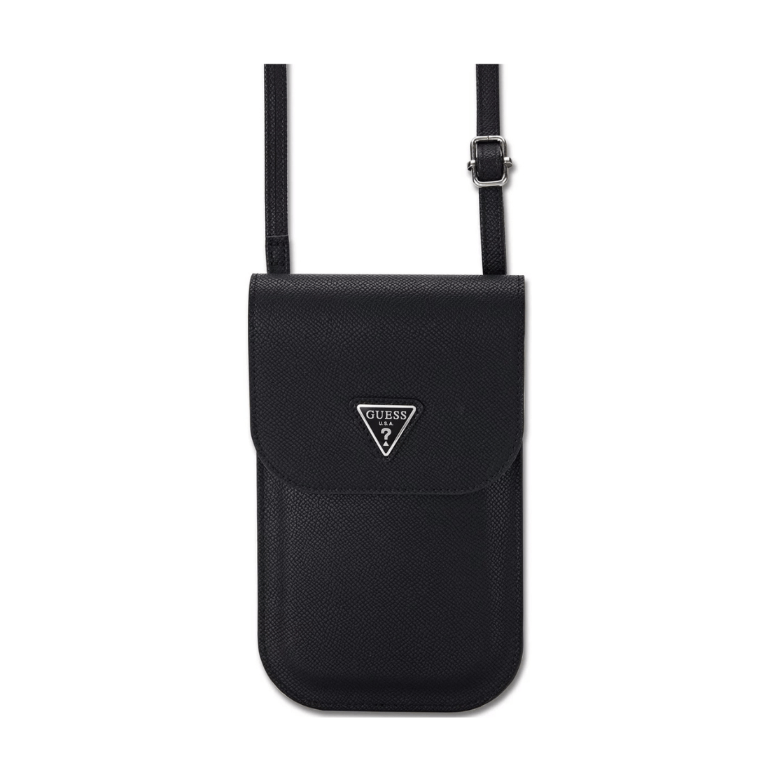 Guess Grained PU Triangle Logo Phone Bag