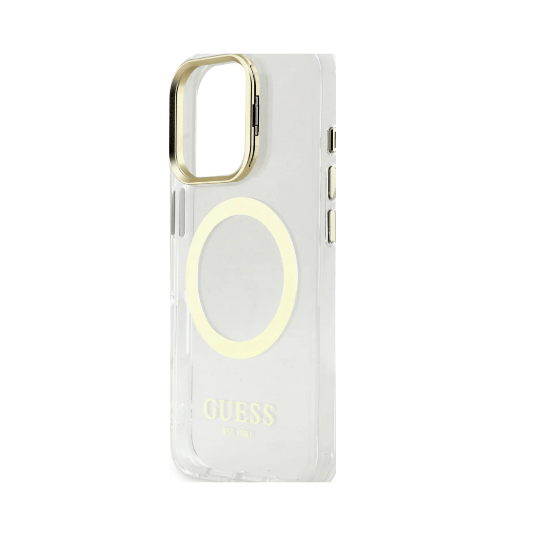 Guess IML Outline Stand Camera Frame MagSafe Case for iPhone 16 Pro
