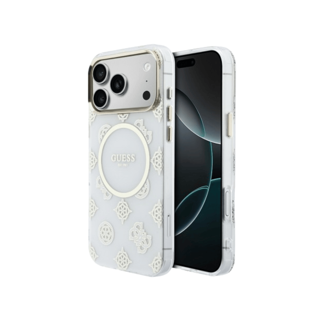 Guess IML Peony Dot MagSafe Case For iPhone 17 Pro