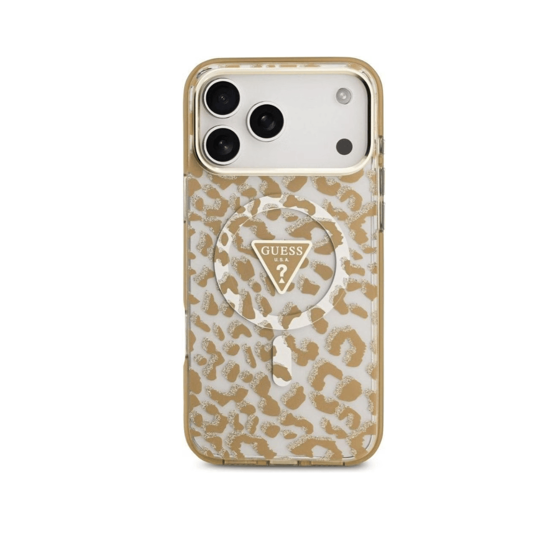Guess Leopard Glitter MagSafe Case For iPhone 17 Pro
