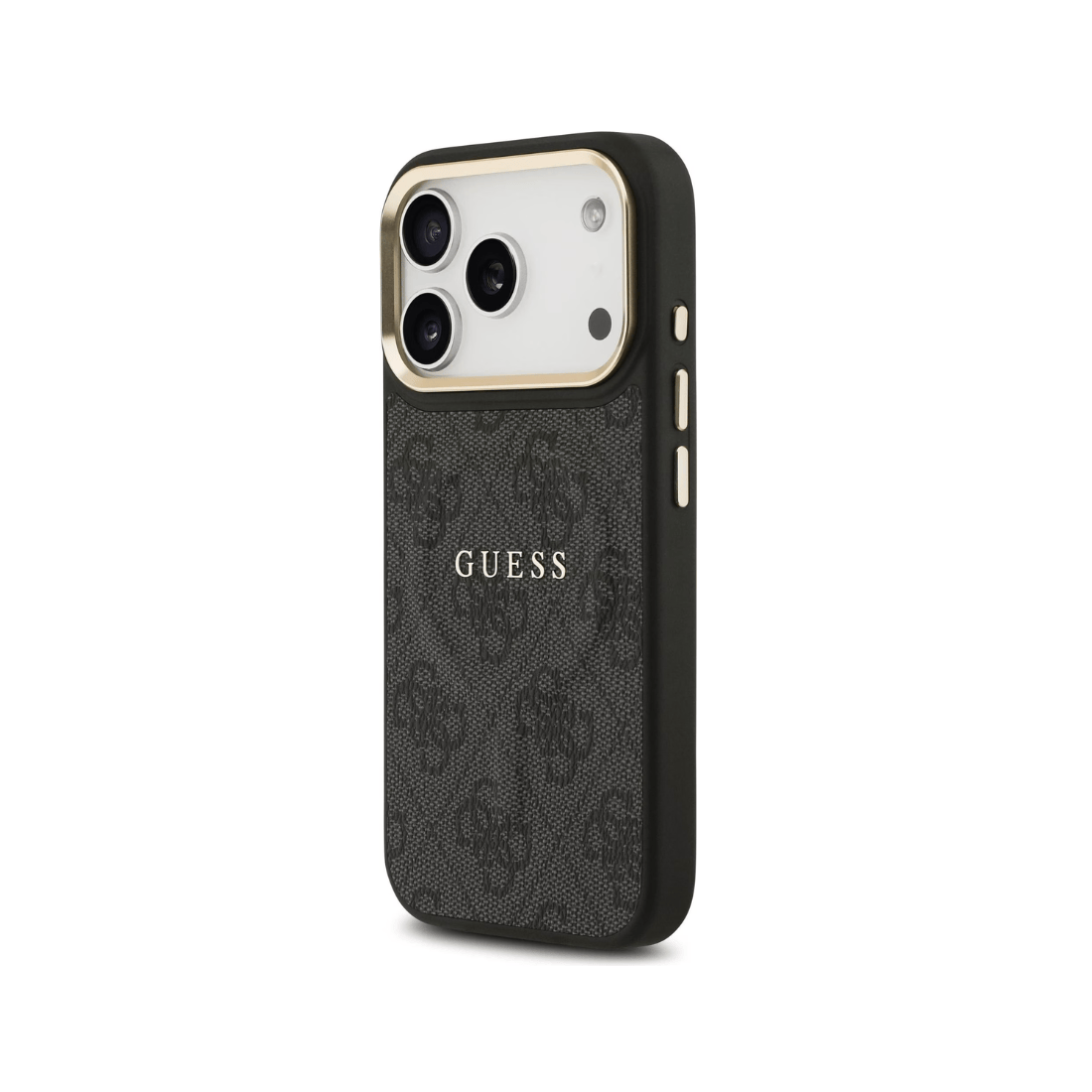 Guess Gold Frame 4G PU Leather MagSafe Case For iPhone 17 Pro