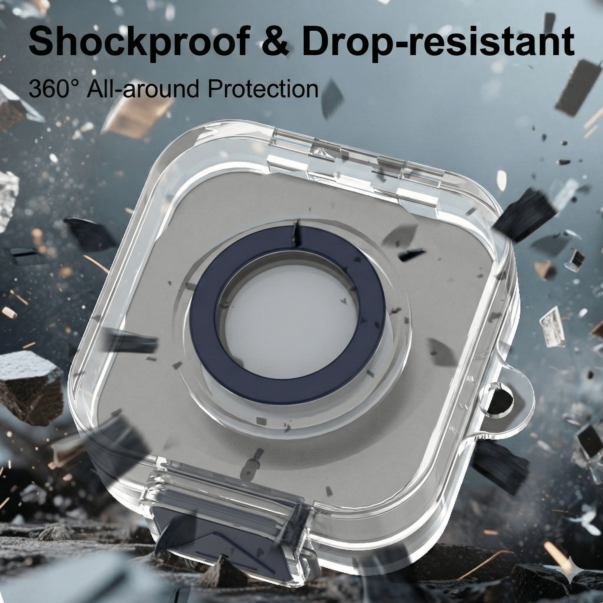 Protective Hard Case with Charging Port Cutout for ŌURA Ring 4 Charging Dock