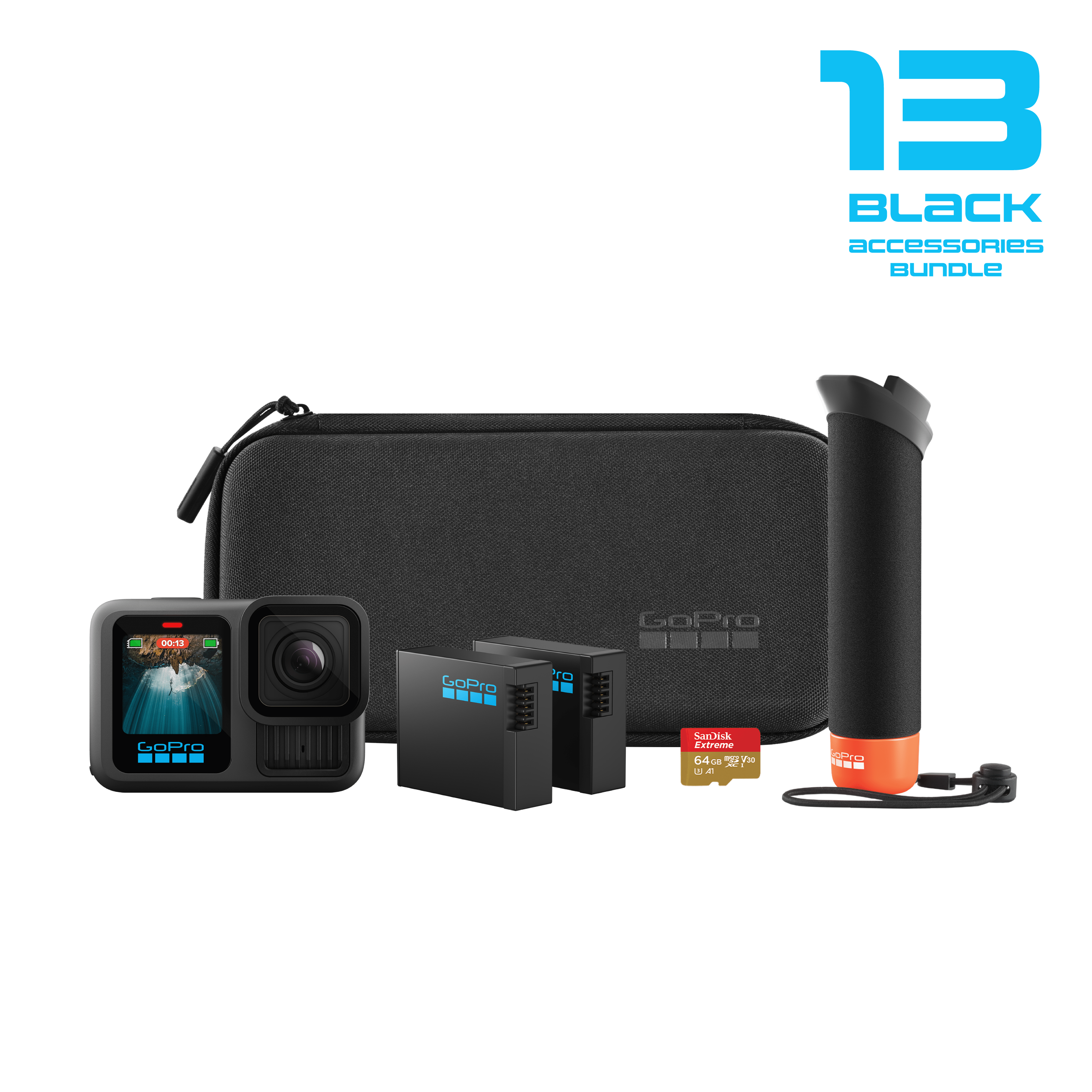 GoPro Hero 13 Black Action Camera + Accessories Bundle