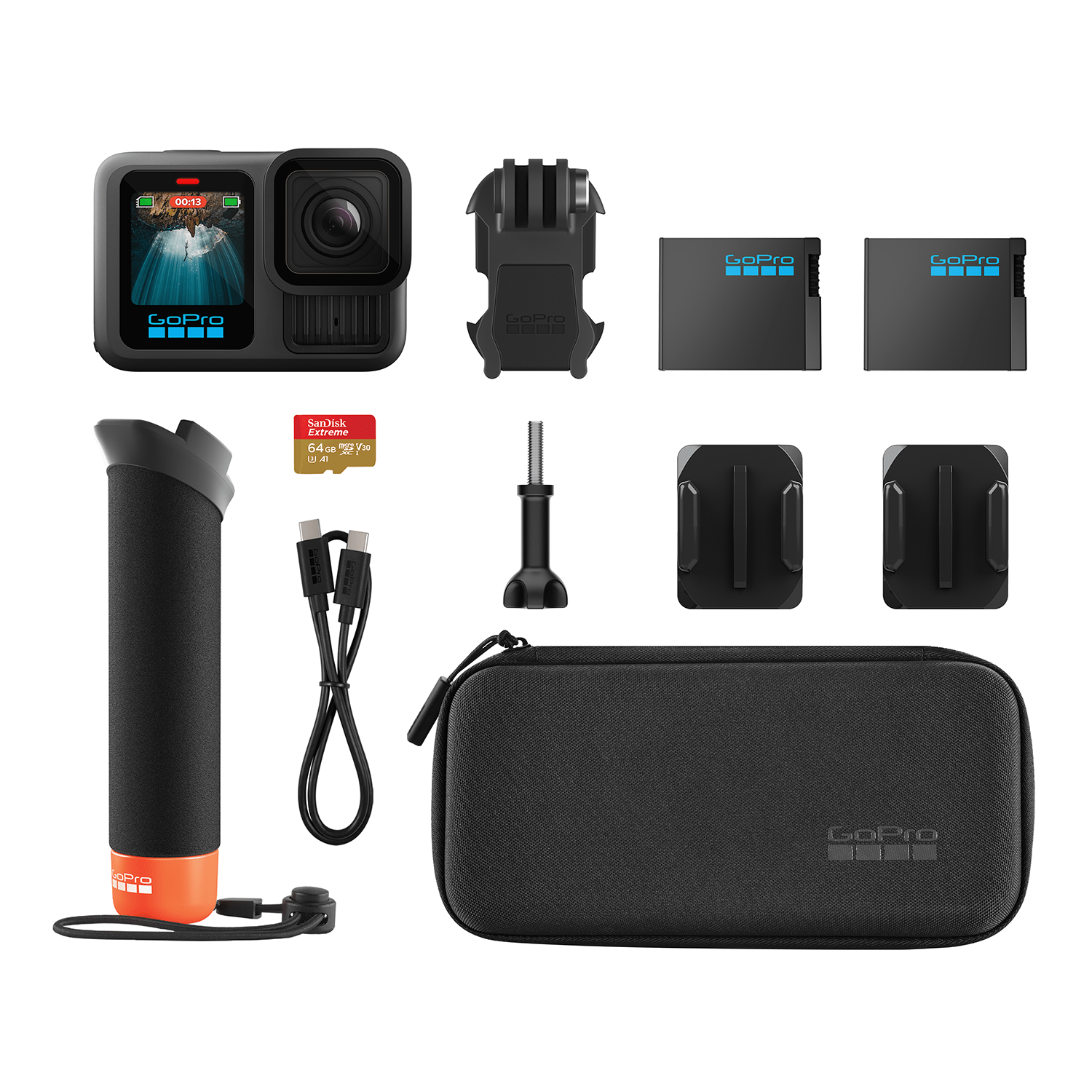 GoPro Hero 13 Black Action Camera + Accessories Bundle