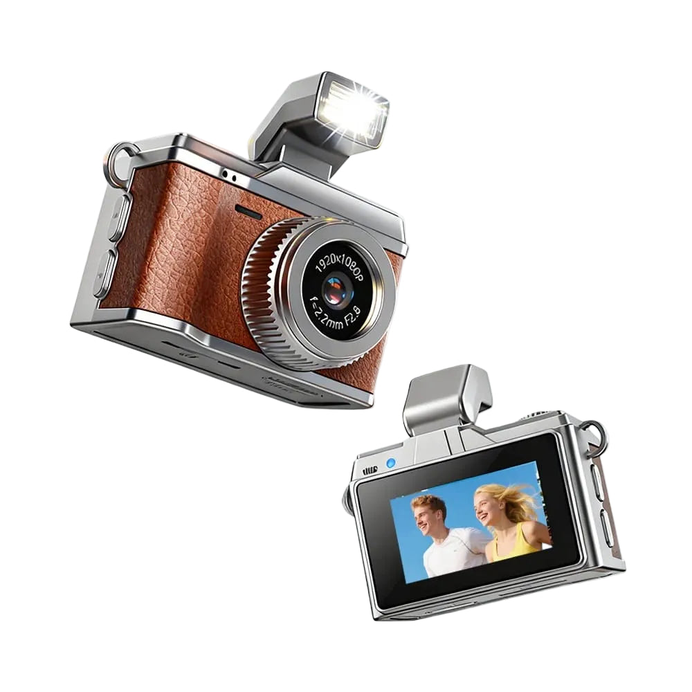 Mini Retro 1080P Camera With 8GB MicroSD Card