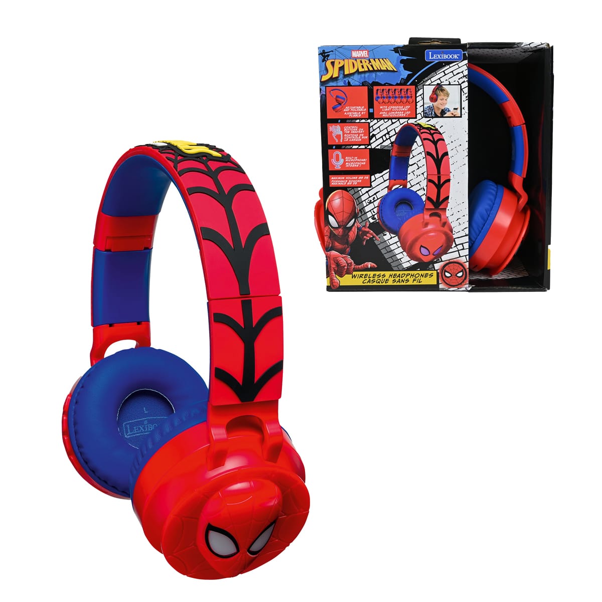 Lexibook HPBT015 Series Bluetooth And Wired Foldable Headphones with Safe Volume Limitation
