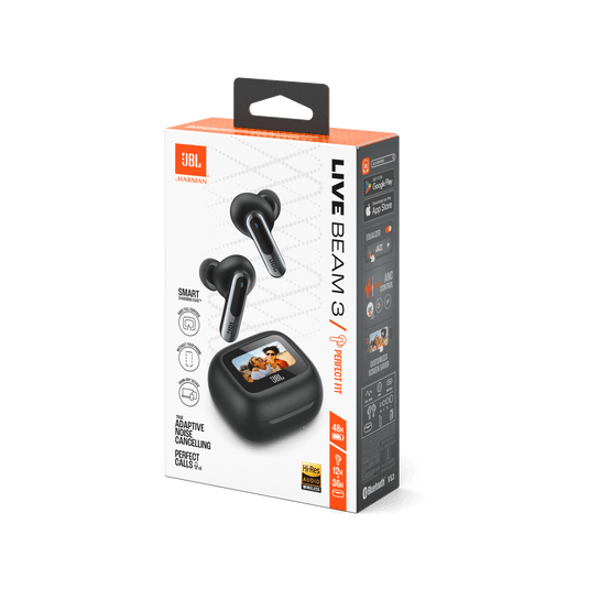 JBL Live Beam 3 True Wireless Noise-Cancelling Earbuds with Stick-Closed Design & Smart Charging Case