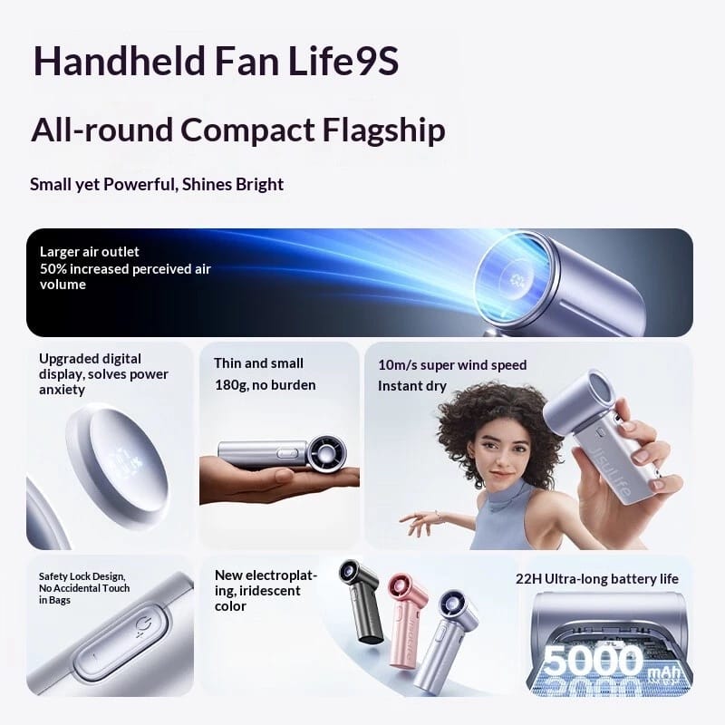 JisuLife Life 9S 5000mAh Handheld Fan