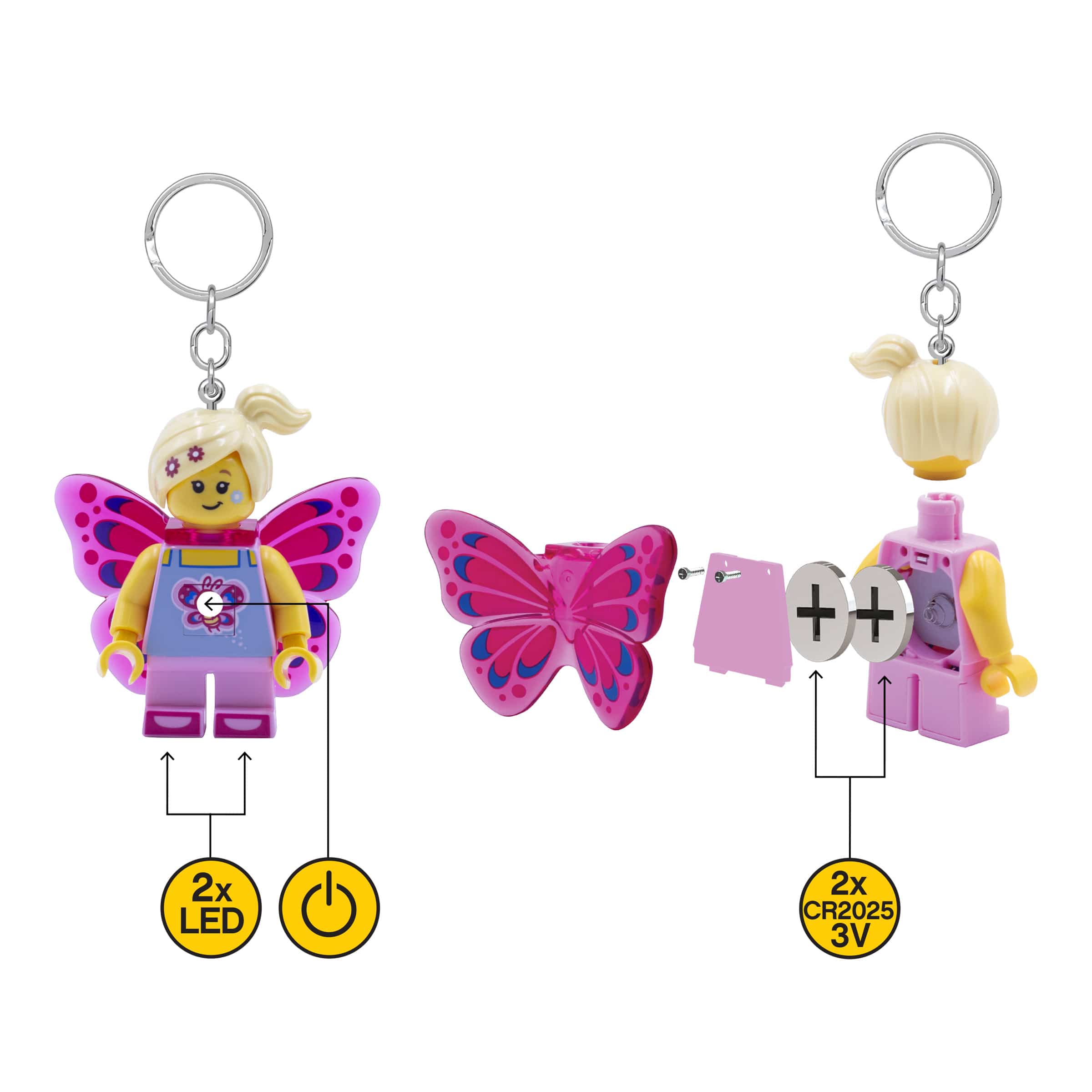LEGO ICONIC Butterfly Girl Keychain Light