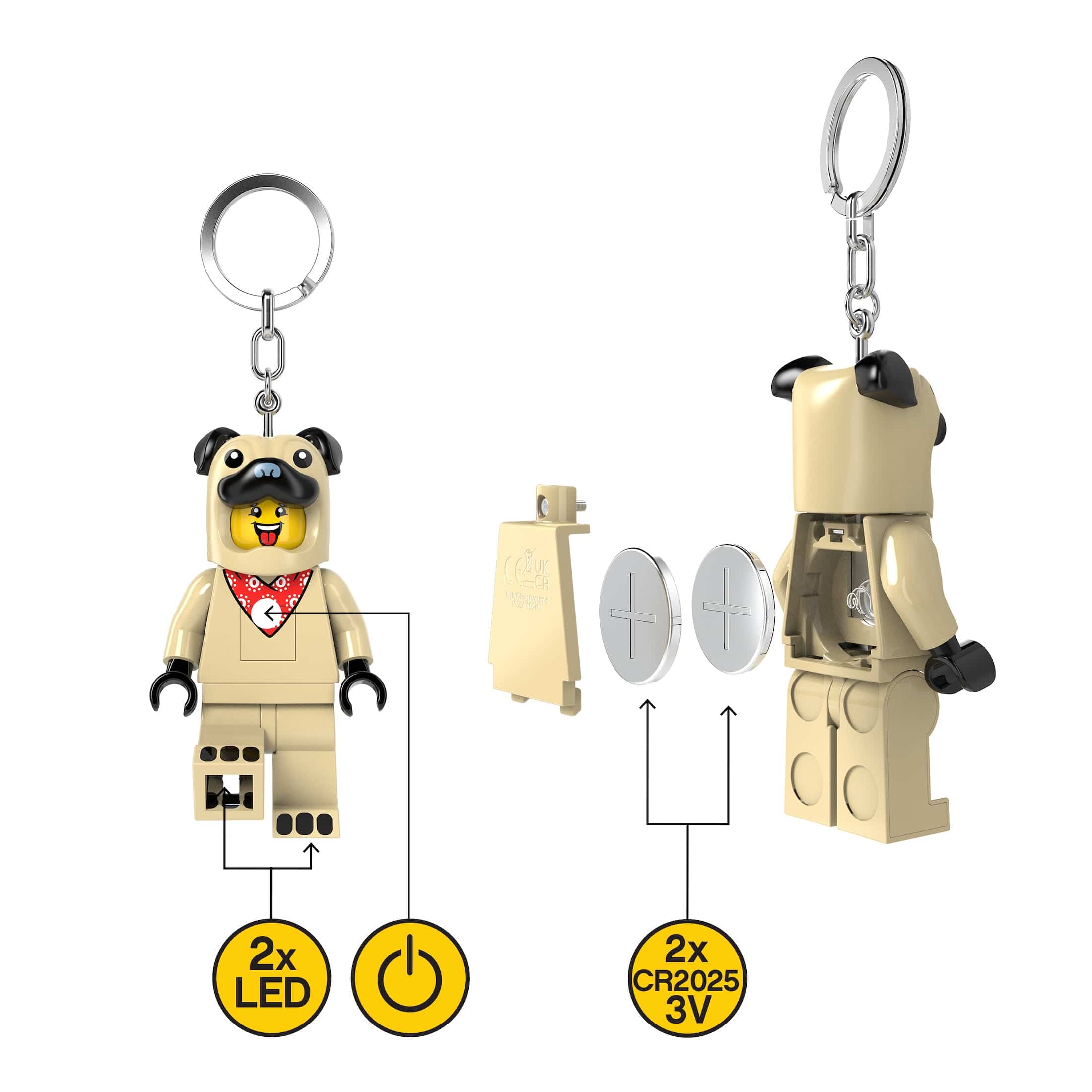 LEGO MINIFIGURES Pug Costume Guy Keychain Light