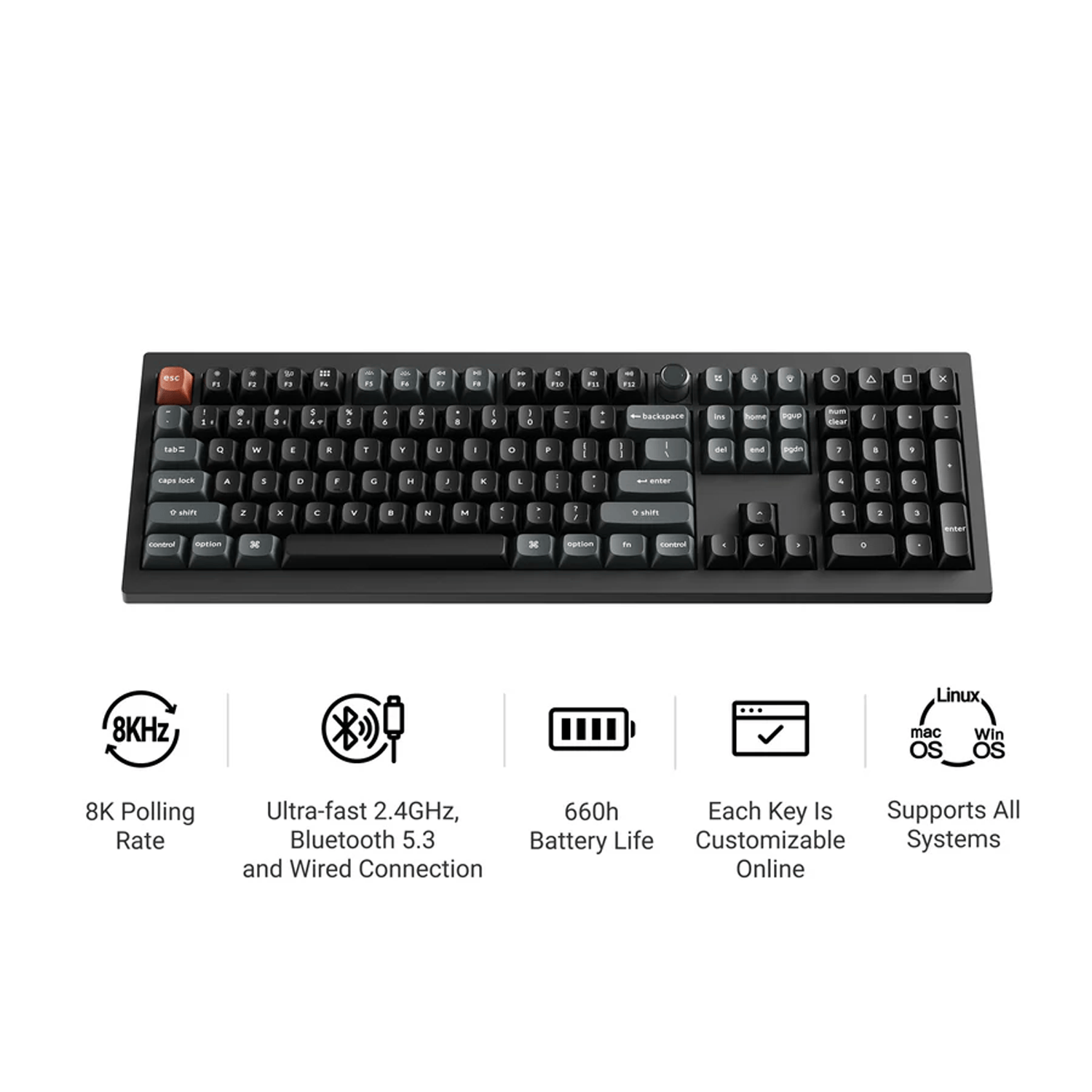 Keychron V Ultra 8K Series | V6 Ultra 8K Wireless Custom Mechanical Keyboard