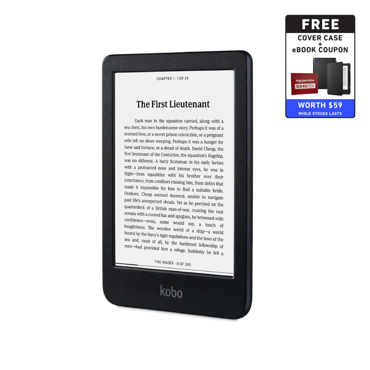 Kobo Clara BW Black & White 6" e-Reader with Glare-Free E Ink Carta 1,300 HD Touchscreen