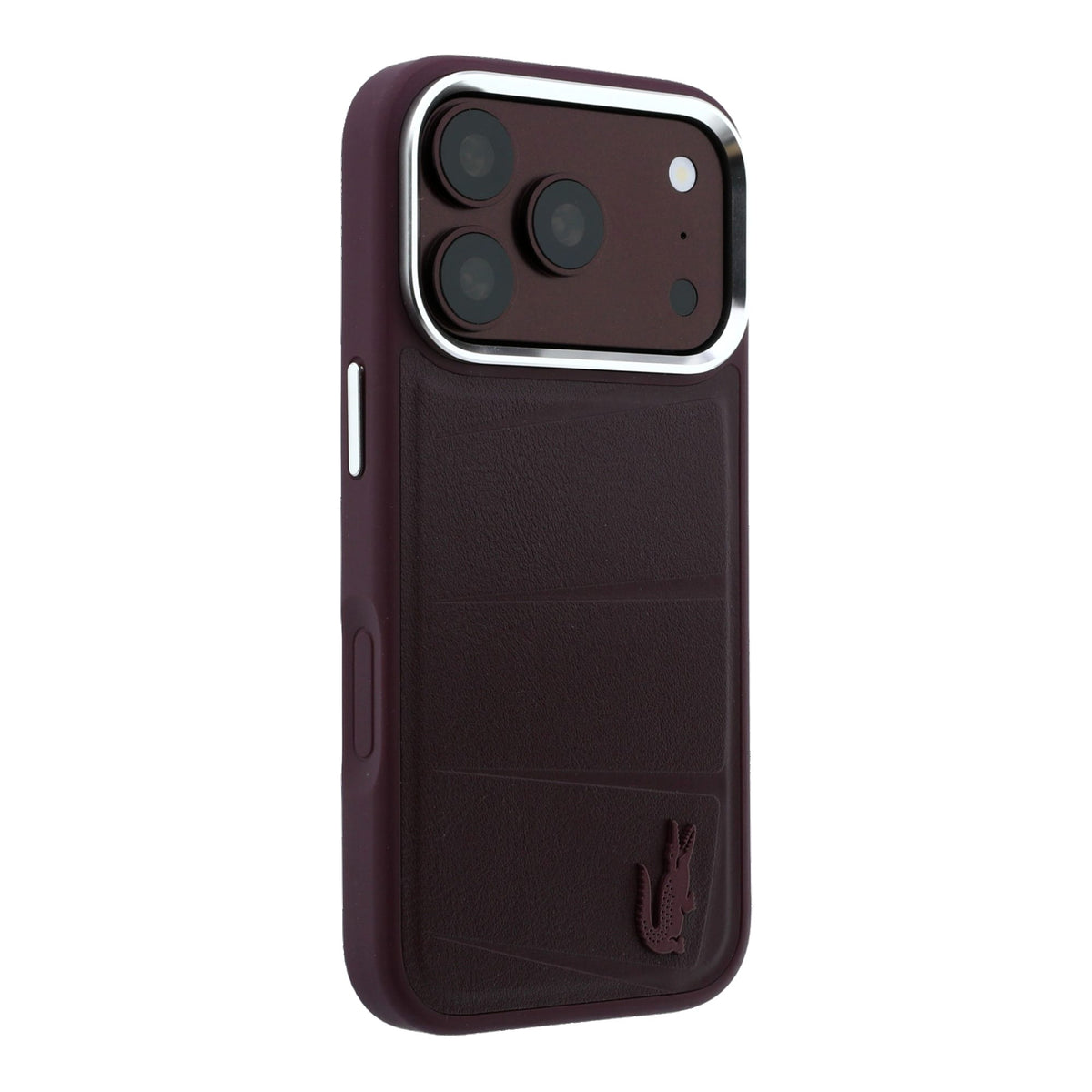 Lacoste PU Leather Lenglen Bordeaux MagSafe Case For iPhone 18 Pro