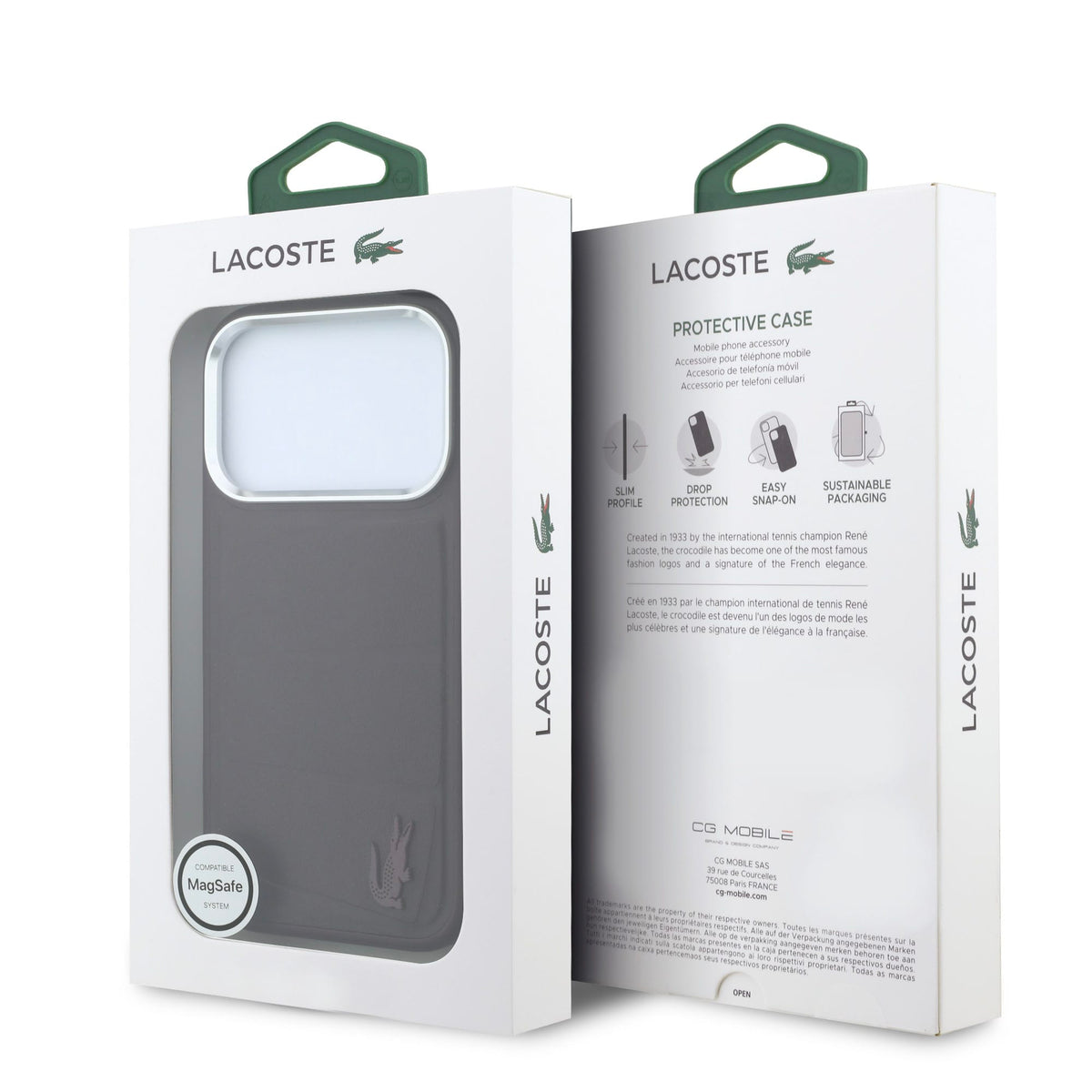 Lacoste PU Leather Lenglen Bordeaux MagSafe Case For iPhone 18 Pro