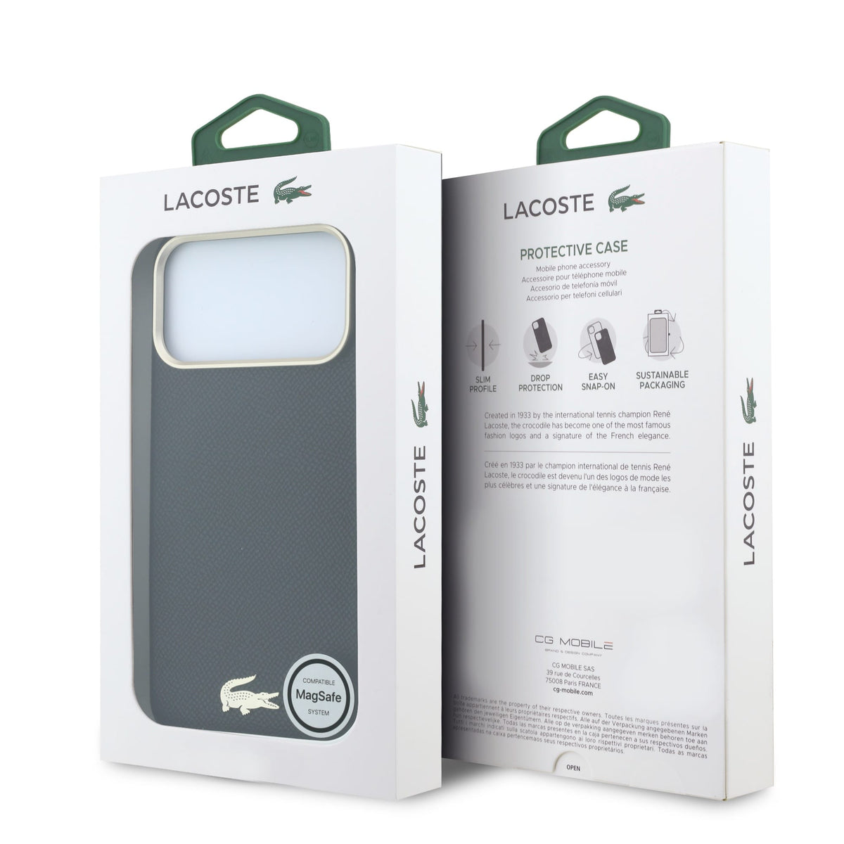 Lacoste PU Leather Champs Elysees MagSafe Case For iPhone 18 Pro Max