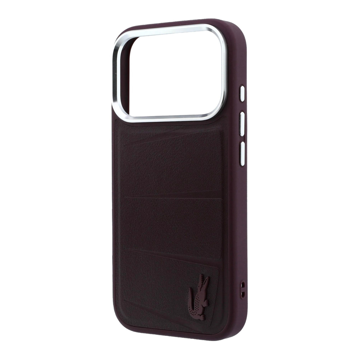 Lacoste PU Leather Lenglen Bordeaux MagSafe Case For iPhone 18 Pro Max