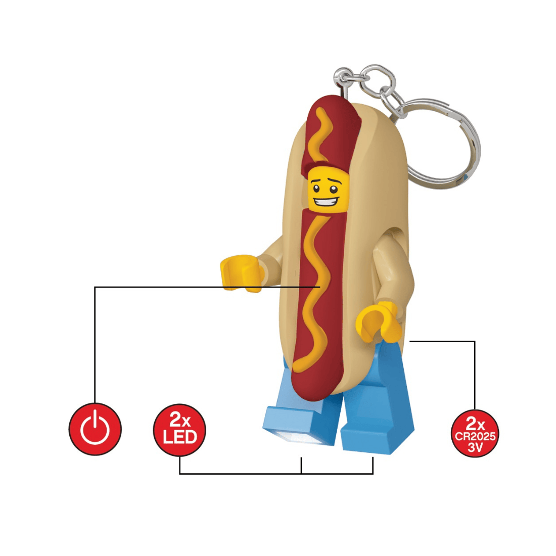 LEGO ICONIC Hot Dog Guy Keychain Light