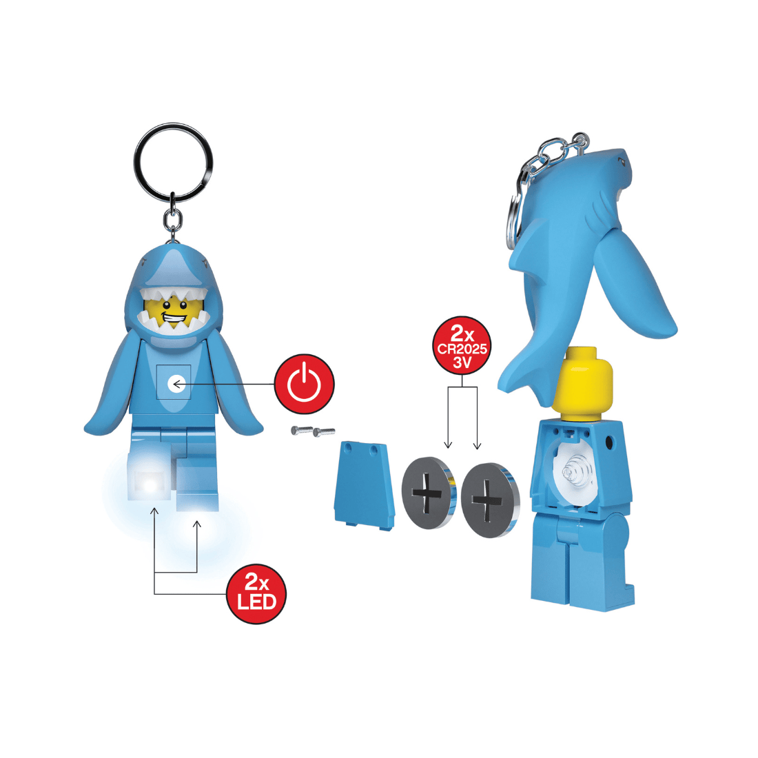 LEGO ICONIC Shark Suit Guy Keychain Light