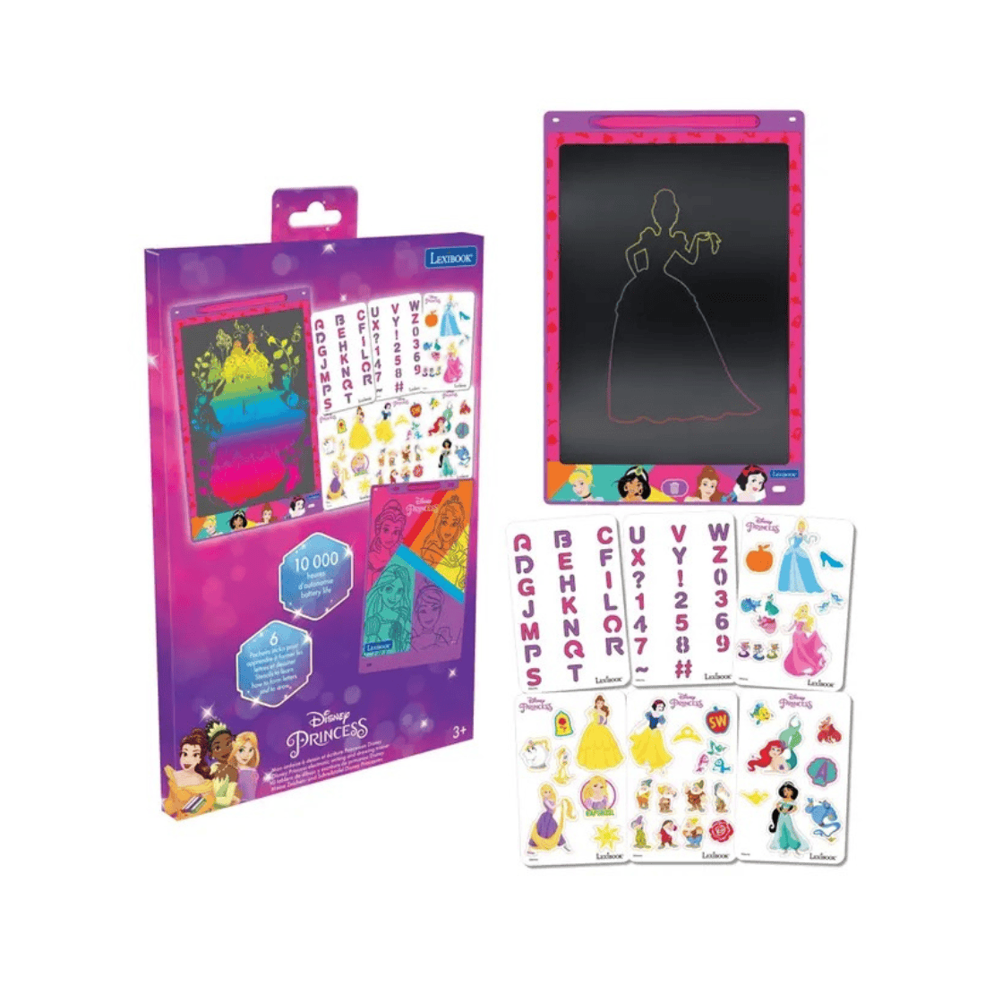 Lexibook CRT10 Series Educational Multicolor E-ink Drawing Tablet | 28cm With Stencils