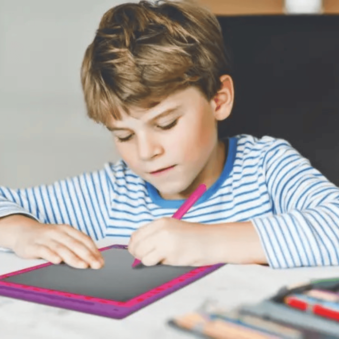 Lexibook CRT10 Series Educational Multicolor E-ink Drawing Tablet | 28cm With Stencils