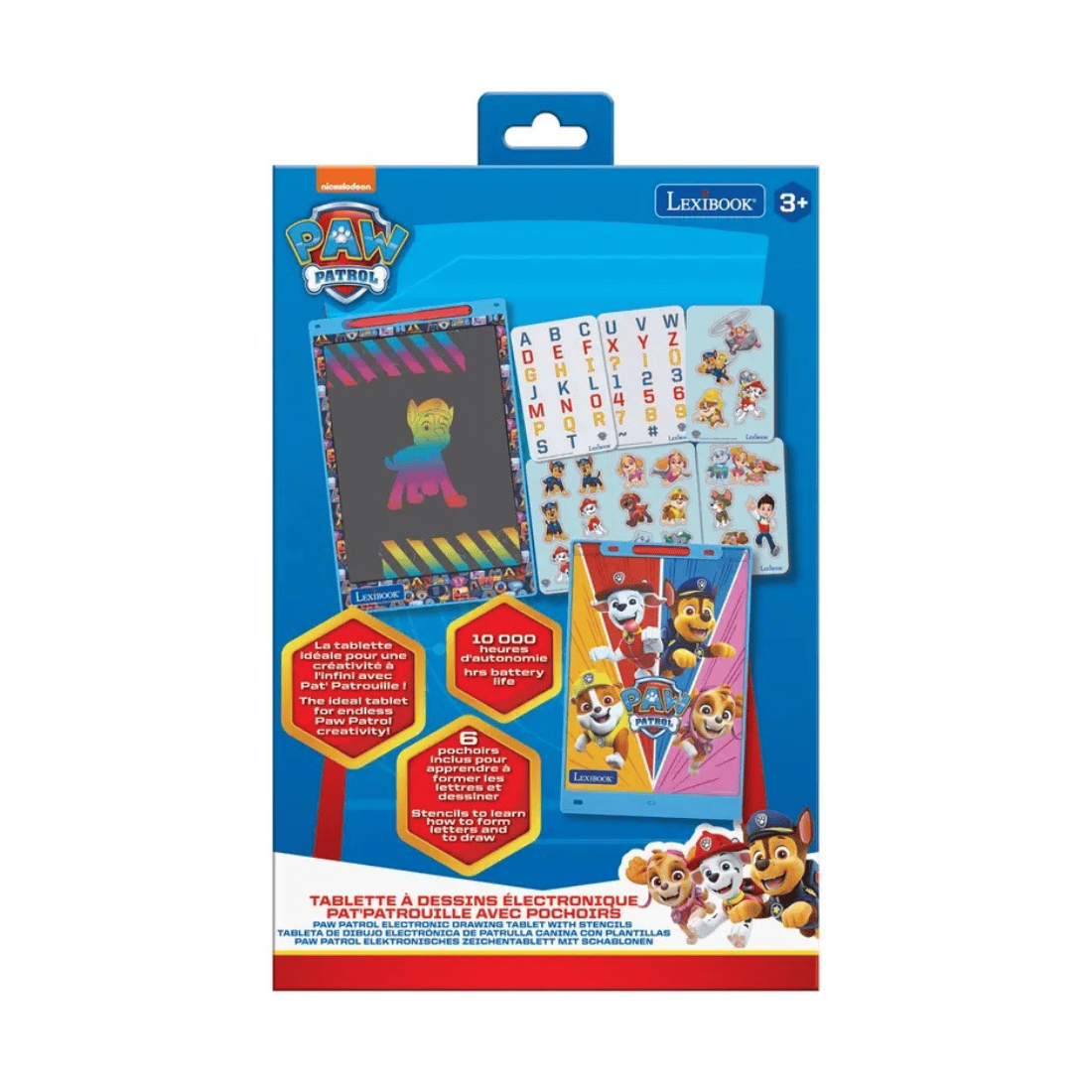 Lexibook CRT10 Series Educational Multicolor E-ink Drawing Tablet | 28cm With Stencils