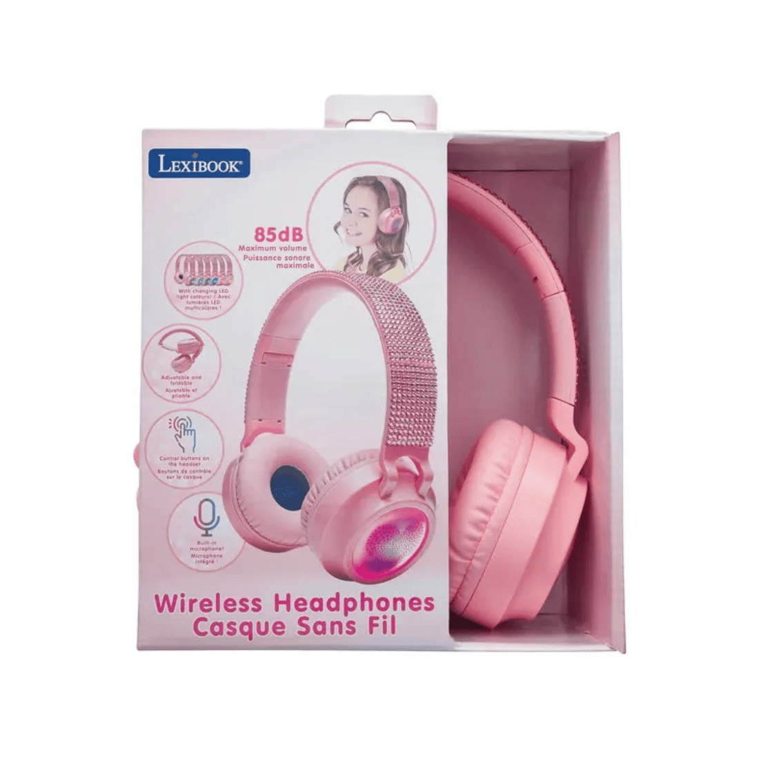 Lexibook HPBT015 Series Bluetooth And Wired Foldable Headphones with Safe Volume Limitation
