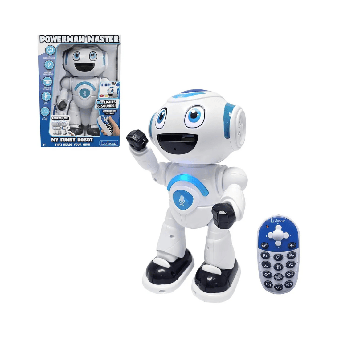 Lexibook POWERMAN MASTER Programmable Robot with Quiz, Music, Games, Disc Launcher & Remote Control