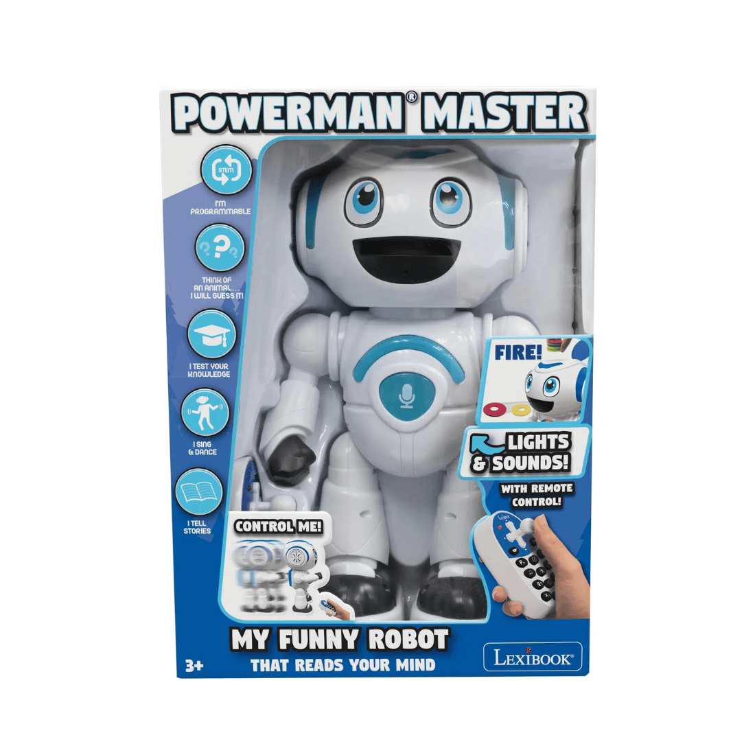 Lexibook POWERMAN MASTER Programmable Robot with Quiz, Music, Games, Disc Launcher & Remote Control