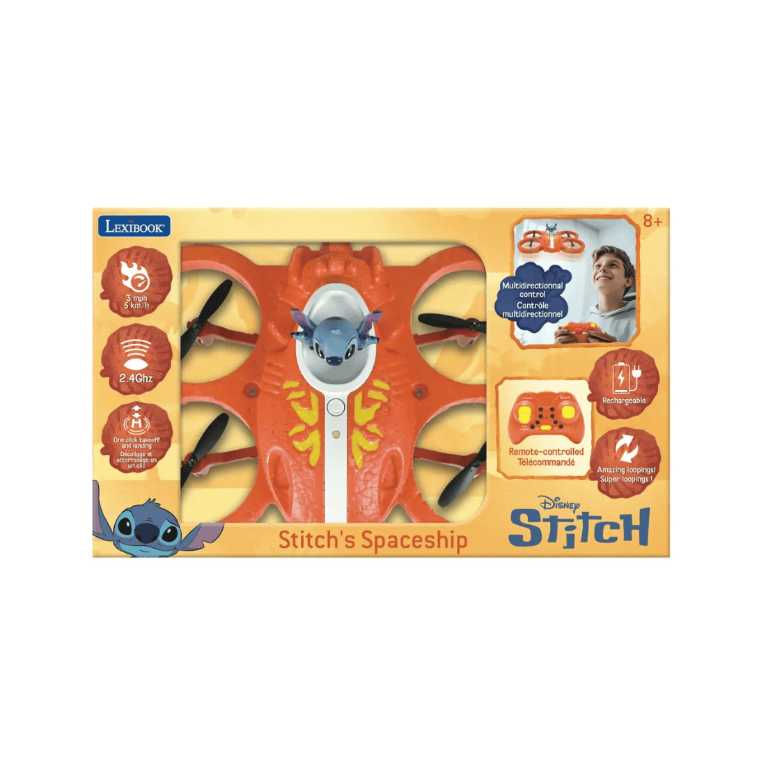 Lexibook Disney Stitch RC Flying Spaceship