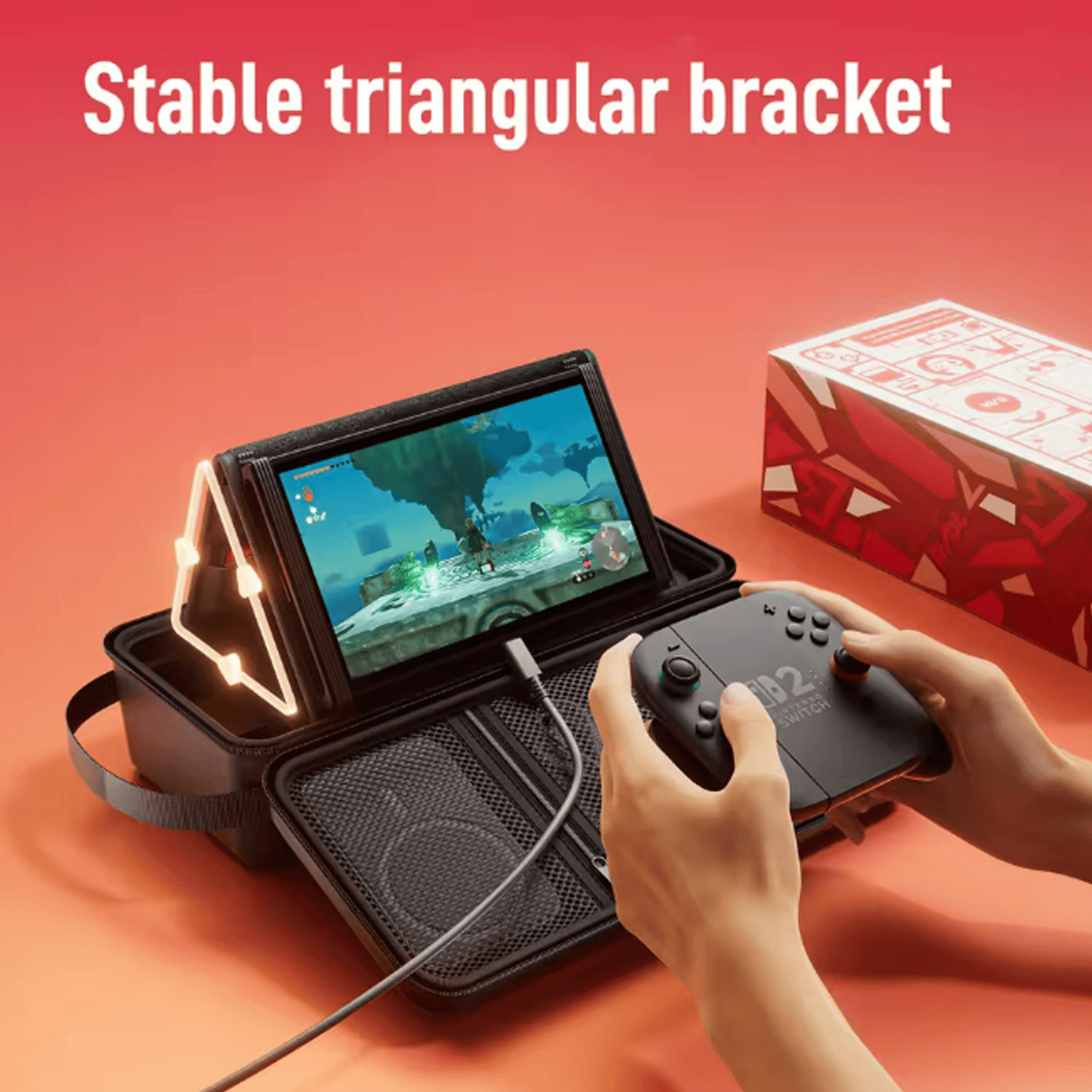 Large Capacity Carrying Case for Nintendo Switch 2 with Card Slots & Screen Protector