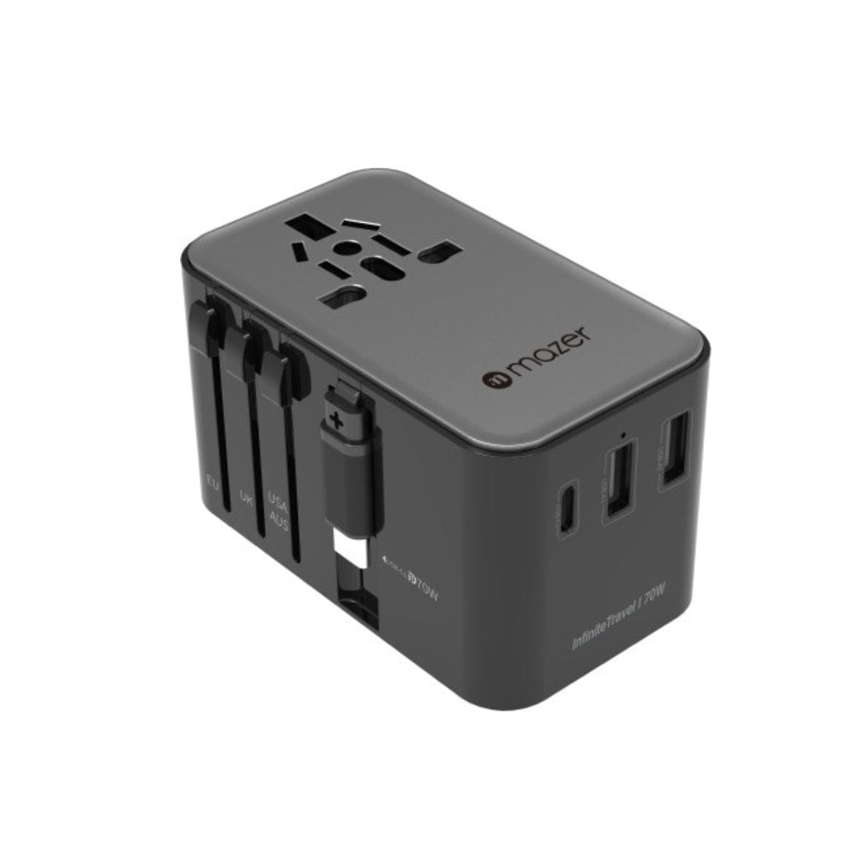 Mazer Infinite Universal Travel Adapter with 70W Fast Charging