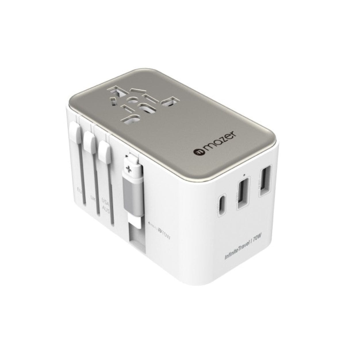 Mazer Infinite Universal Travel Adapter with 70W Fast Charging