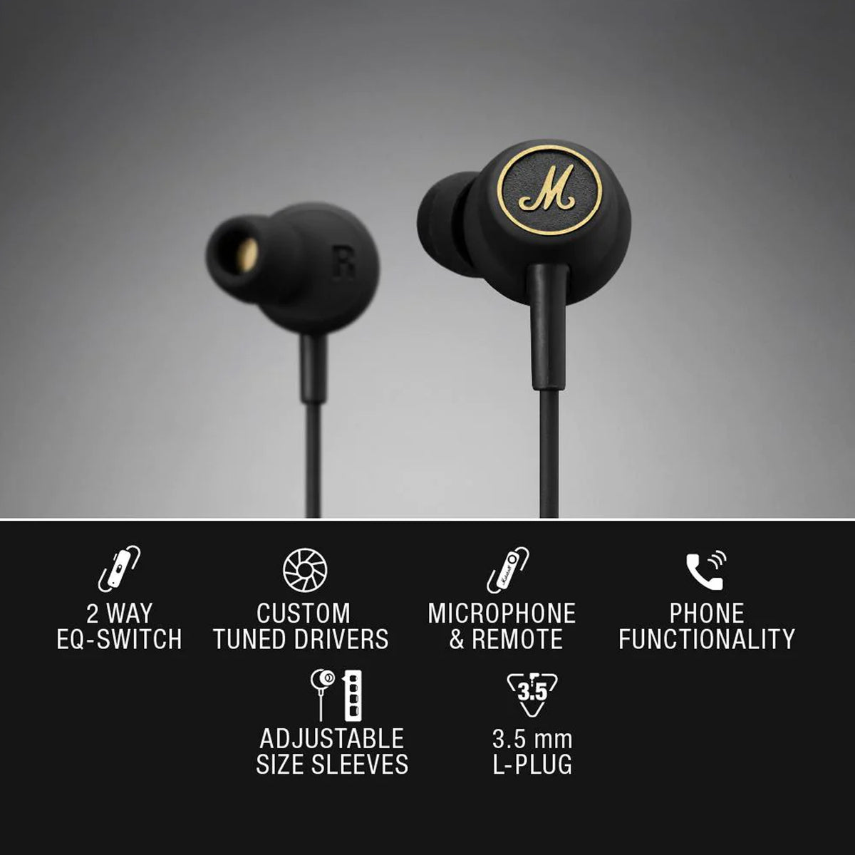 Marshall Mode EQ Wired In-Ear Earphones with In-Built Mode ED Switch